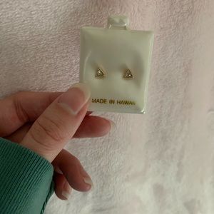 Gold and Diamond Stud Earrings